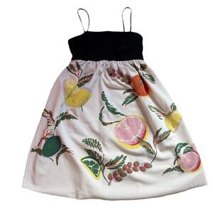 Zara Black and Multicolor fruit Dress, never worn size small